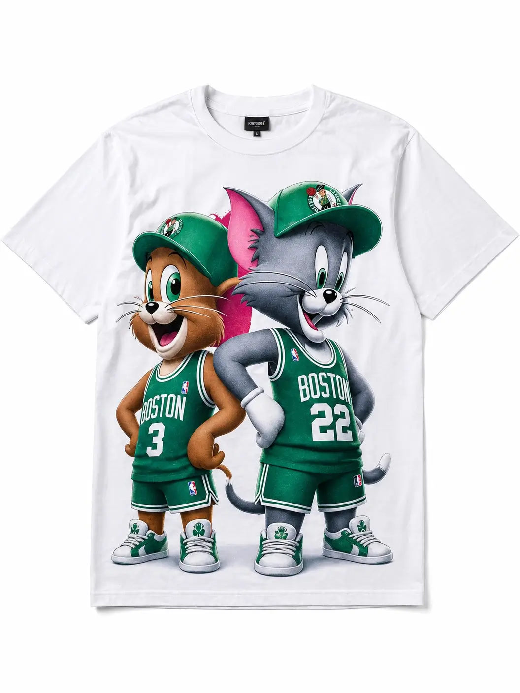 Tom and Jerry Printed White Shirt – Casual Graphic T-Shirt